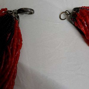 Red &amp; Black Beaded Choker Necklace