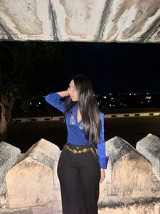 stylecast Stylish Blue Satin Lace Trim Top