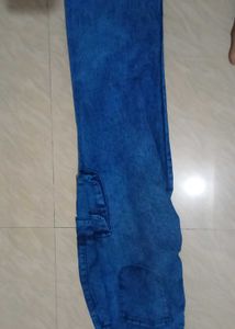 Blue Denim Cargo Jeans