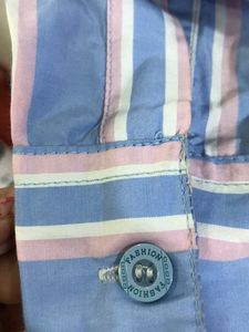 High-Low Striped Blue Dress