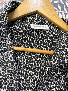 Leopard Print Button-Up Shirt