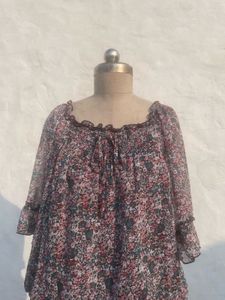 Chic Floral Print Tiered Dress