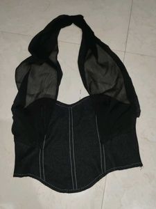 Elegant Black top with sheer