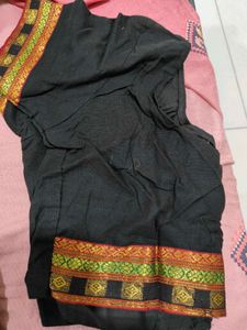 Exquisite Black Saree , Ornate Border ( with