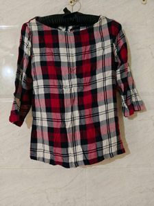 Red Plaid Flannel Top
