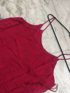 Red Romper with Spaghetti Straps