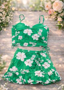 Floral Green Two-Piece Set