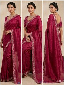 Elegant Embroidered Silk Saree