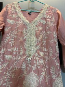 Beautiful light pink kurta set 3pc