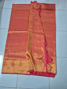 Exquisite Pink &amp; Gold Silk Saree