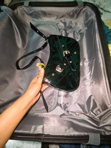Shiny Black Hobo Bag