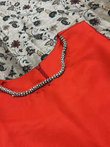 Stunning Red Peplum Embellished top