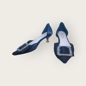 Black Silk Satin Heels (Taiwan)