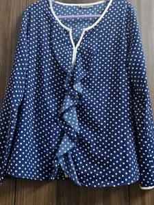Chic Polka Dot Ruffle Blouse