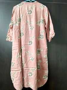 Dusty Pink Rose Print L Kurta