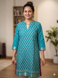 last price Teal Printed Kurta