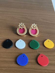 Designer Pink &amp; Gold Earrings with Pearls