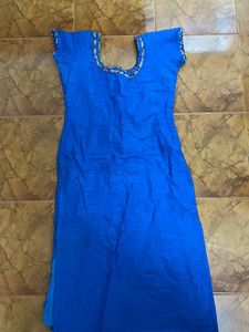 Peacock Kurta With Zipper And Leftover Fabric Inside For Alteration