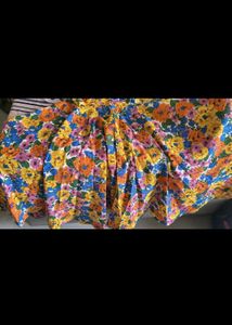 Floral Sheer Blouse+skirt combo