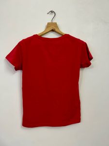 MANGO Women’s Red Logo Cotton T-Shirt