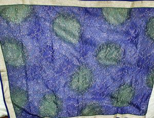Elegant Pastel Green &amp; Royal Blue Saree