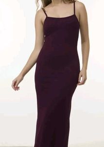 Sleeveless Bodycon maxi Dress(wine colour )