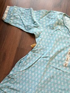 Light Blue Printed Kurta (xL)