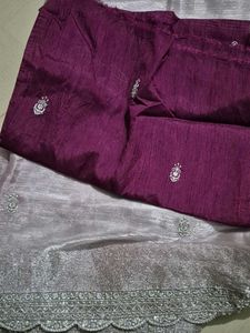 Elegant Sequined Saree with original blouse piece