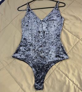 Crushed Velvet V-Neck Bodysuit