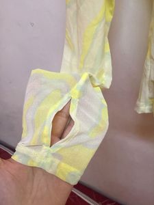 Sheer Swirl Print Long Sleeve Top