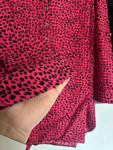 Vibrant Pink Animal Print Tunic Top