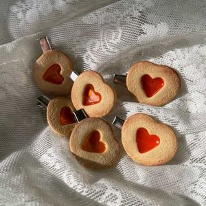 Cute Heart Cookie Hair Clips Set