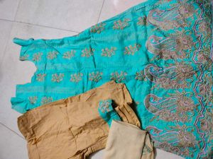 Teal Embroidered Salwar Kameez Suit