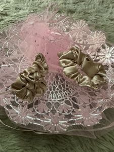 Brand new champagne hair scrunchie set