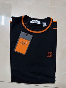 Hermes Black Crew Neck Winter T-Shirt