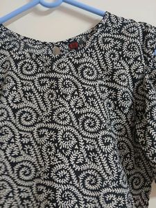 Black and white Design kurti