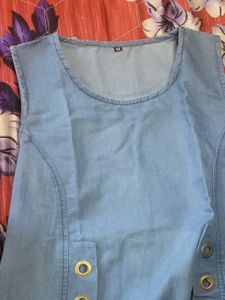 Blue Denim Sleeveless Dress
