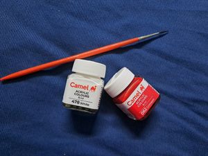 Camel Acrylic Colours 478 White / 062 Crimson Red