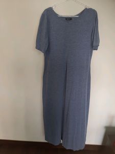 Grey Colour FABALLEY Floor Lenght Front Slit Top