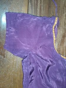 Crepe Embroidered Purple Blouse