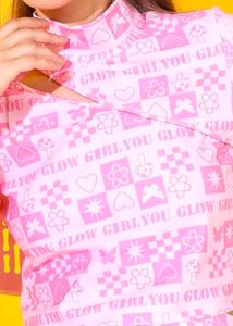 Pink Patterned Crop Top