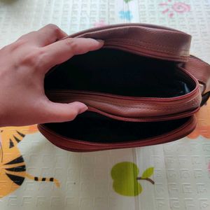 Men Brown Faux Leather Crossbody Bag