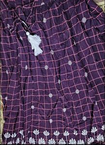 Maroon Printed dress with Tassel Tie