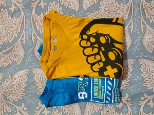 Yellow and blue Graphic T-Shirts set of 2