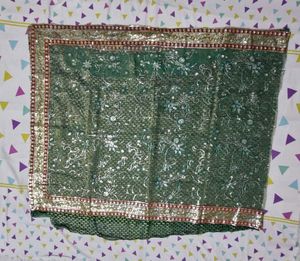 Green Embellished Saree with Blouse