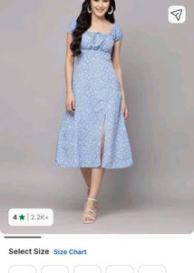 Blue Floral Midi Dress