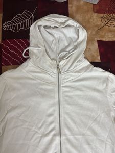 Men's White Full Zip Hoodie