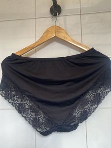 Lace Trimmed Black Briefs