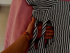 Striped T-shirt with Cut-out Back