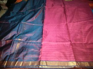 Pure Silk Saree - Blue &amp; Pink